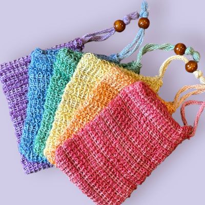 Natural Soap Saver Bags Rainbow Set of 6