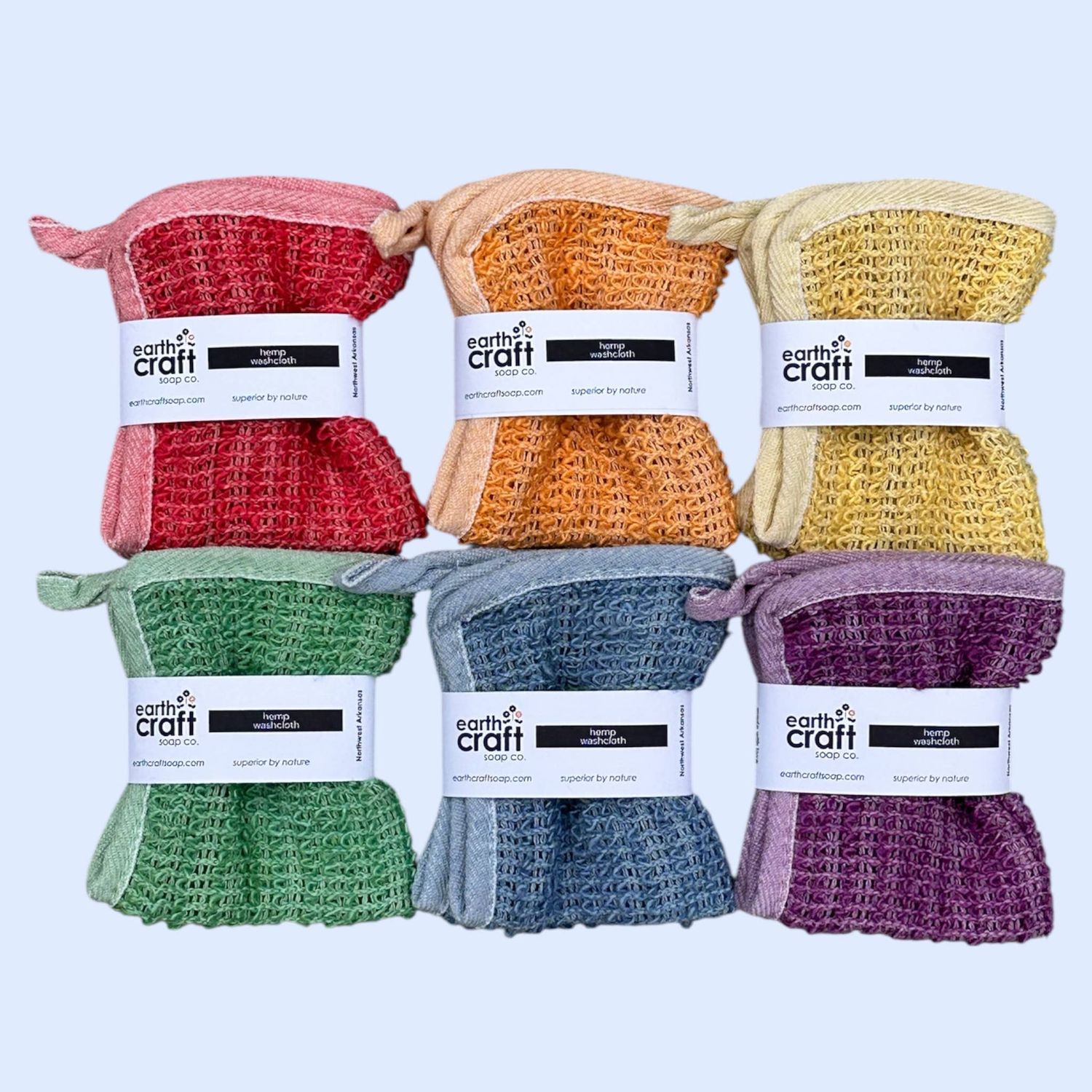 Natural Exfoliating Washcloths Rainbow Set of 6