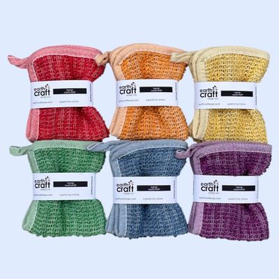 Natural Exfoliating Washcloths Rainbow Set of 6