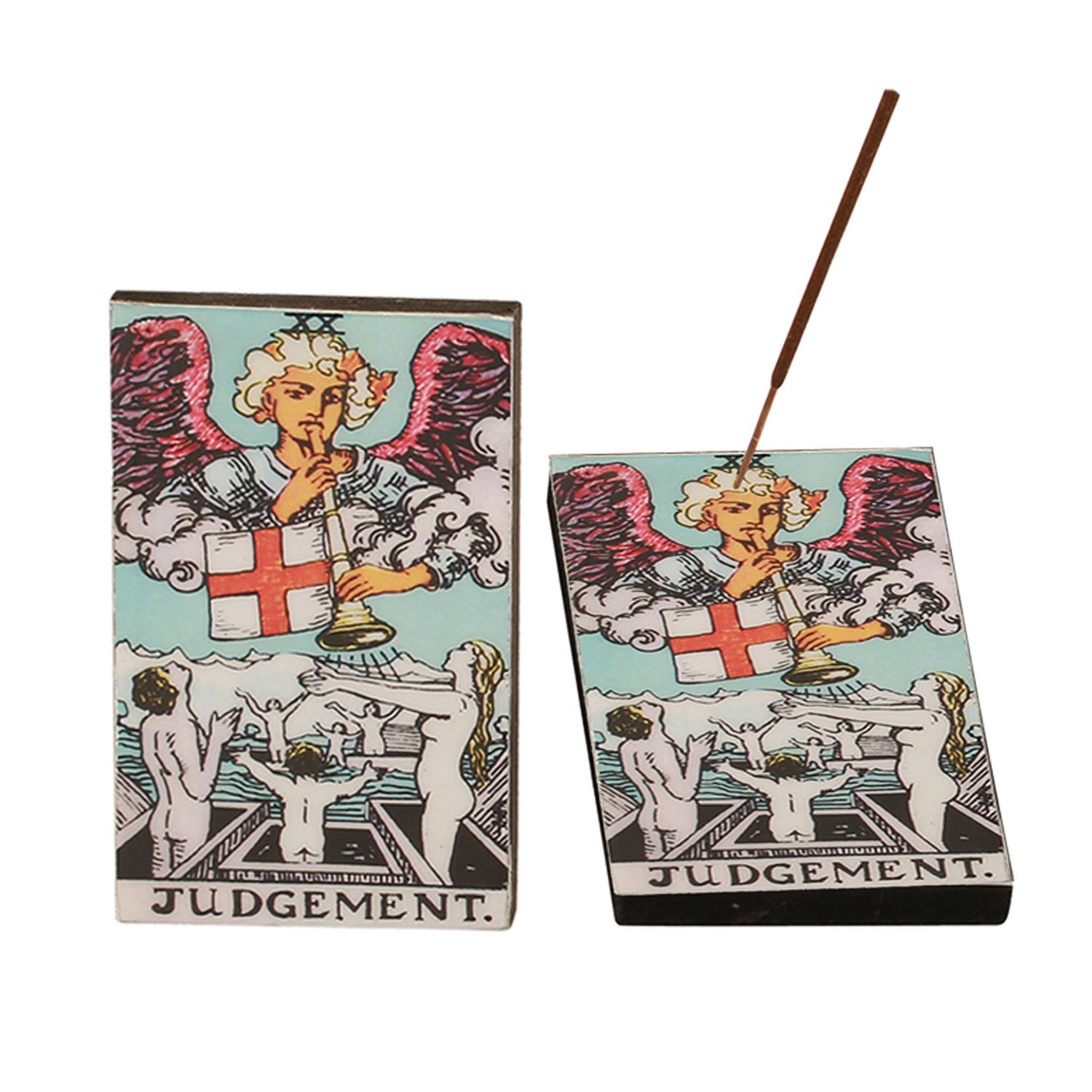 Wood Tarot Incense Holder 3x5in
