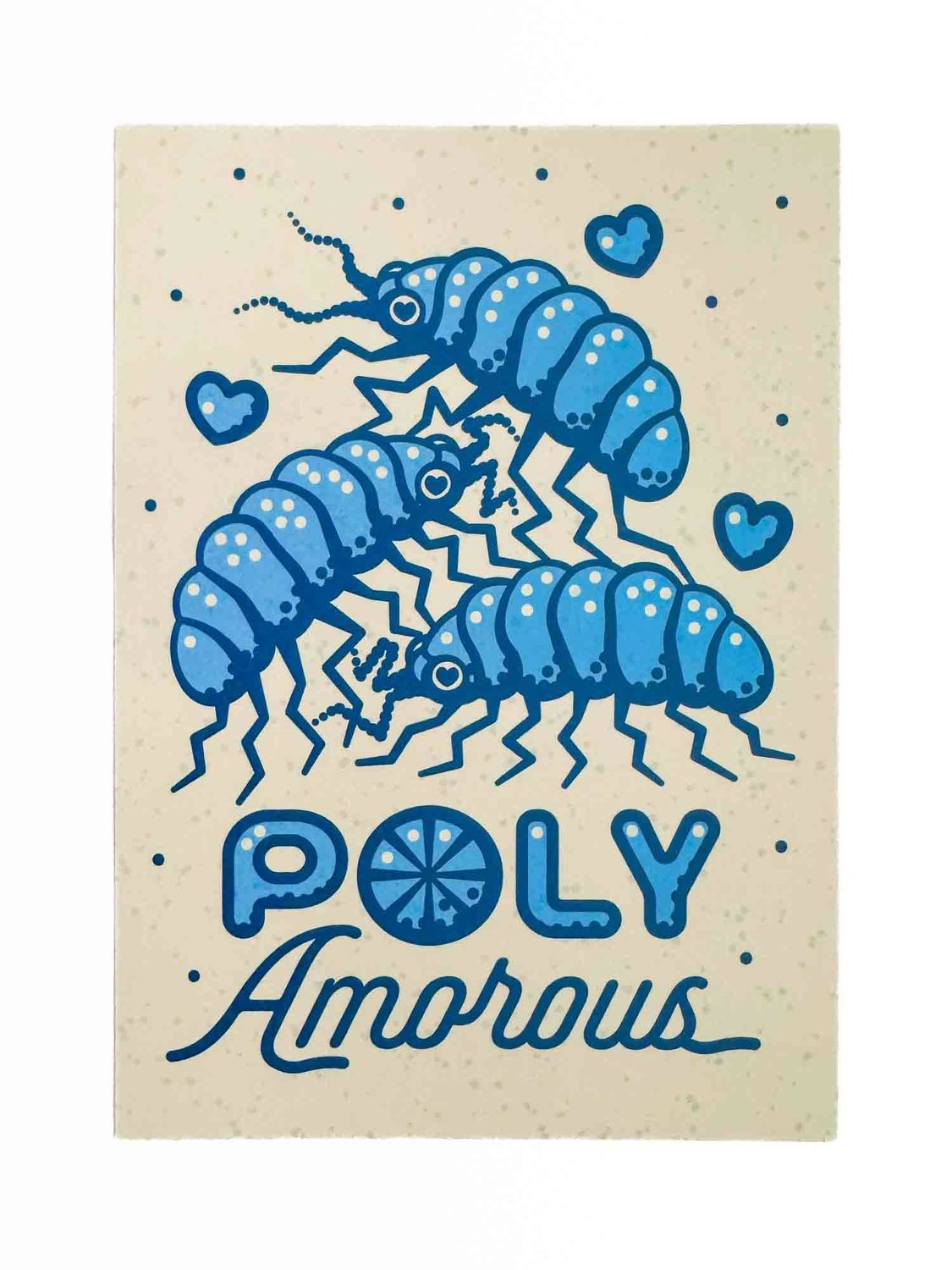 "Poly-Amorous" Roly Poly Bug Love Postcard