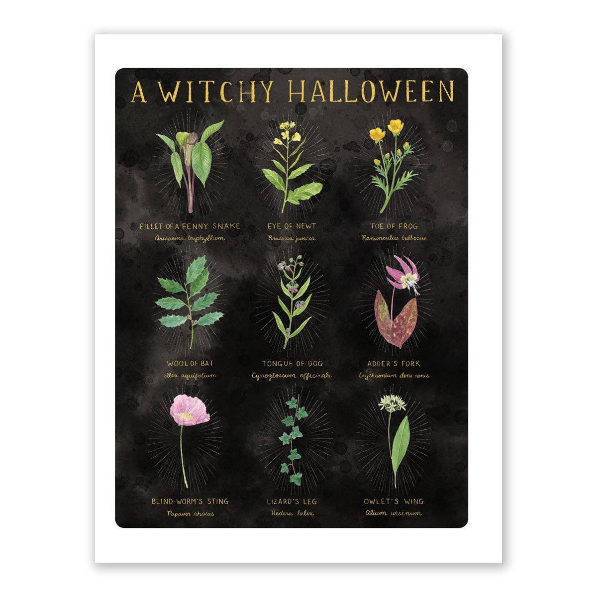 Witchy Halloween Shakespeare Greeting Card