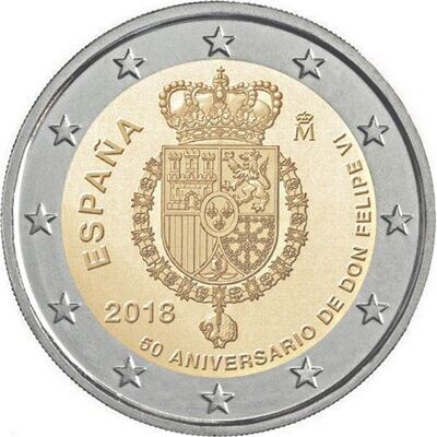 2€ EspaÑa 2018 - 50 Años Felipe Vi
