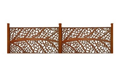 2 x Corten L'Arbre Large Screens with 3 x Half Height Posts - SPECIAL OFFER - Only £485
