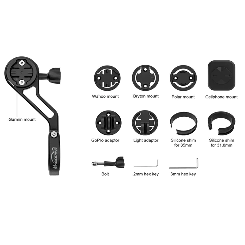 TTA Aluminium Halterung für MJ 90X, Allty, Monteer, Ray, RN, MOH 55, HORI-  und EVO Modelle, Wahoo, Polar, Garmin, Bryton, Cellphone, GoPro