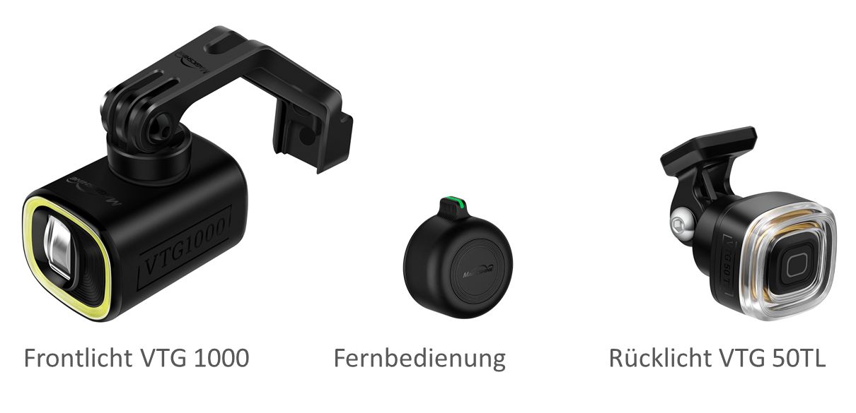 VTG Set, Front & Rücklicht mit Fernbedienung