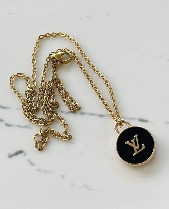 Small Black and Gold repurposed necklace