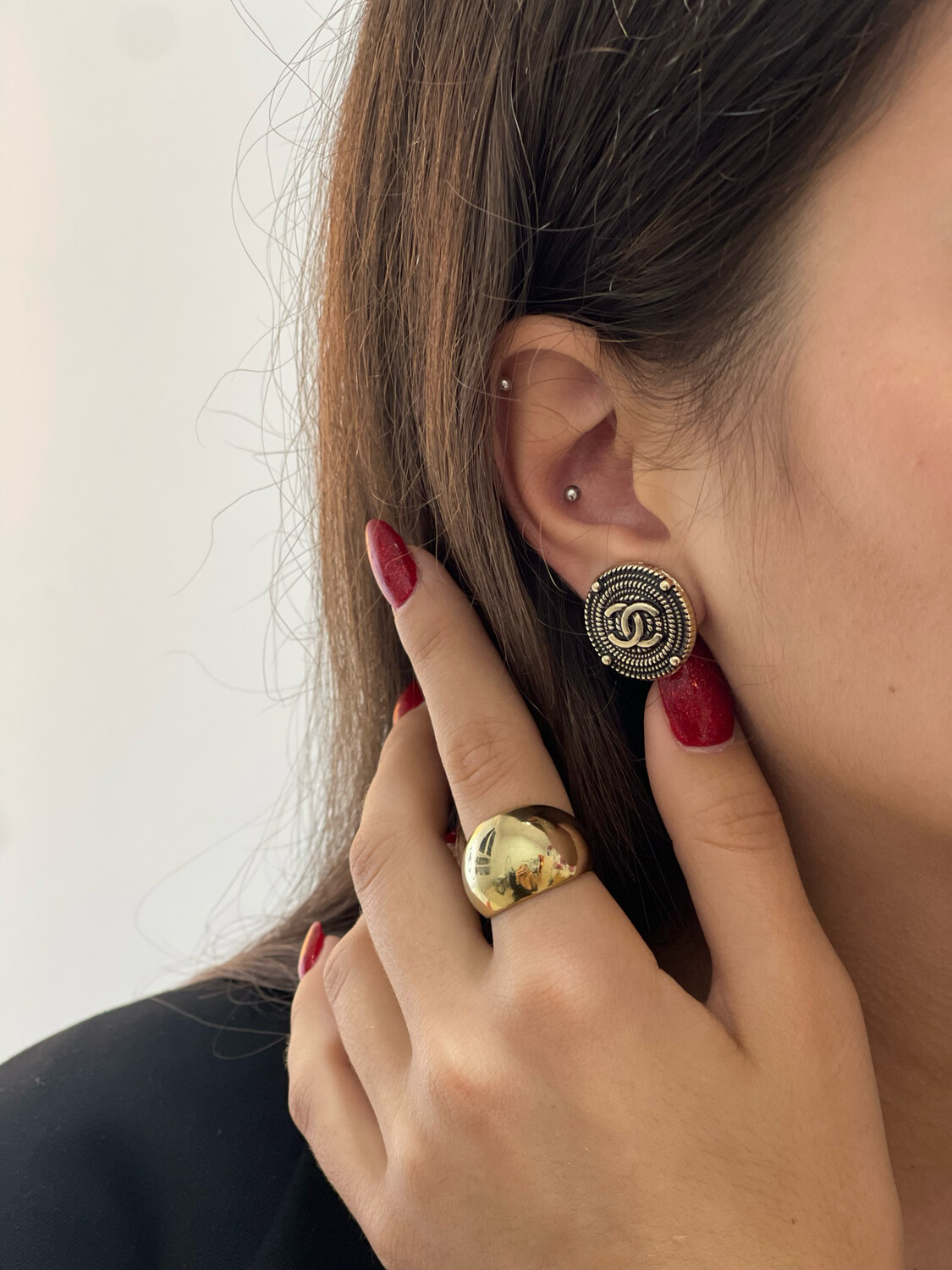 Vintage reworked black details Earrings