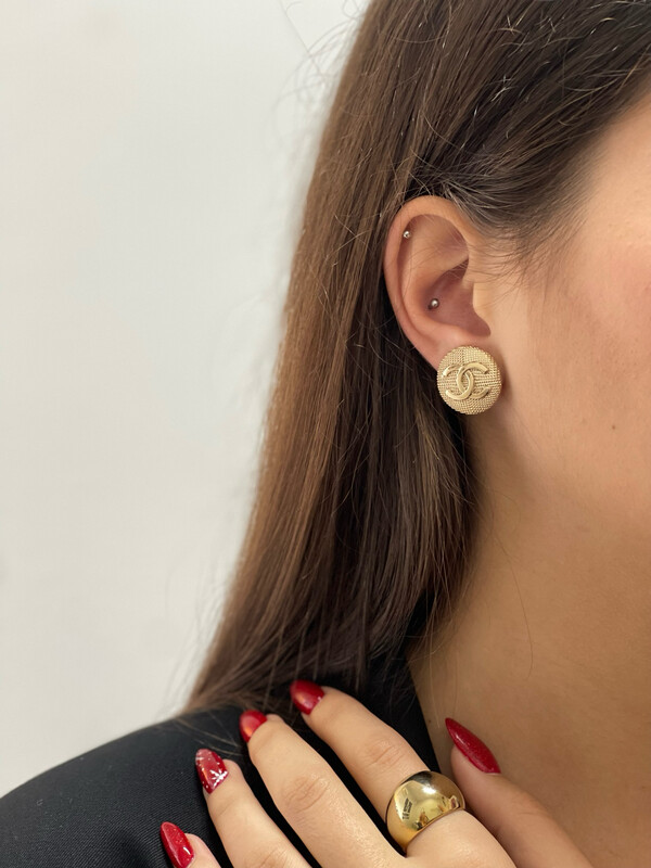 Gold vintage medium repurposed earrings