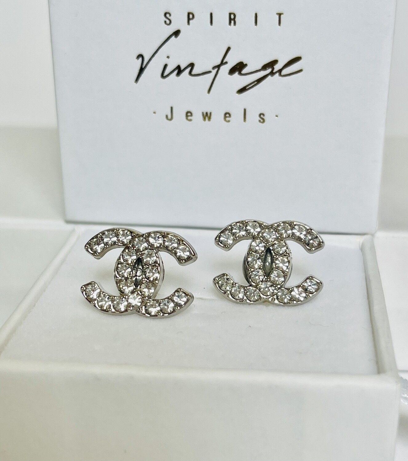 Delicate Silver logo reworked earrings