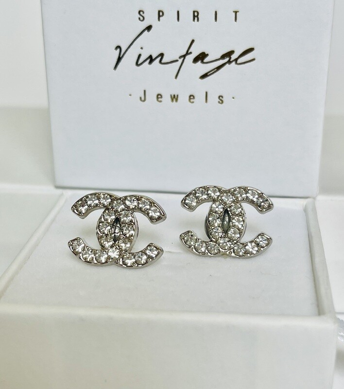 Delicate Silver logo reworked earrings