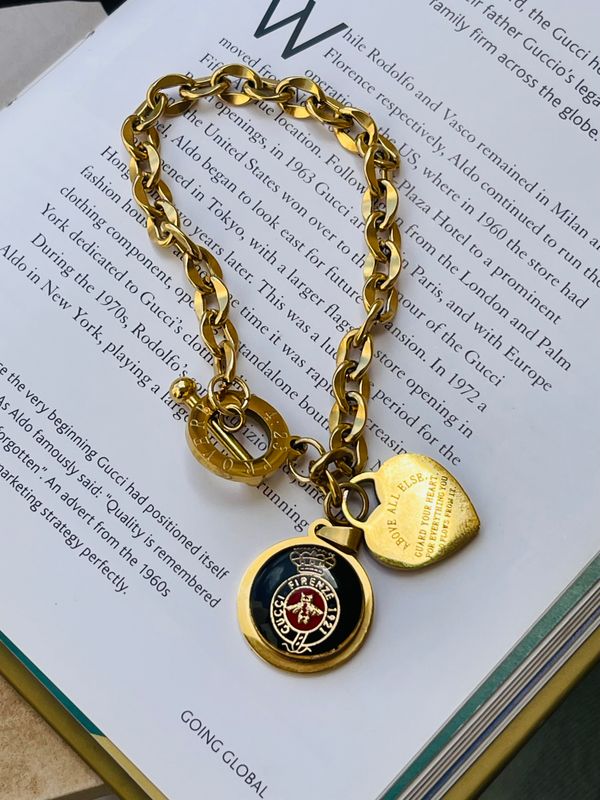Delicate black and gold reworked bracelet