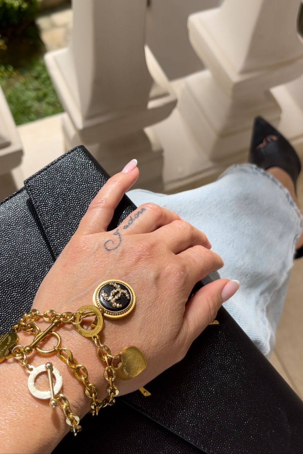 Delicate gold and black bracelet