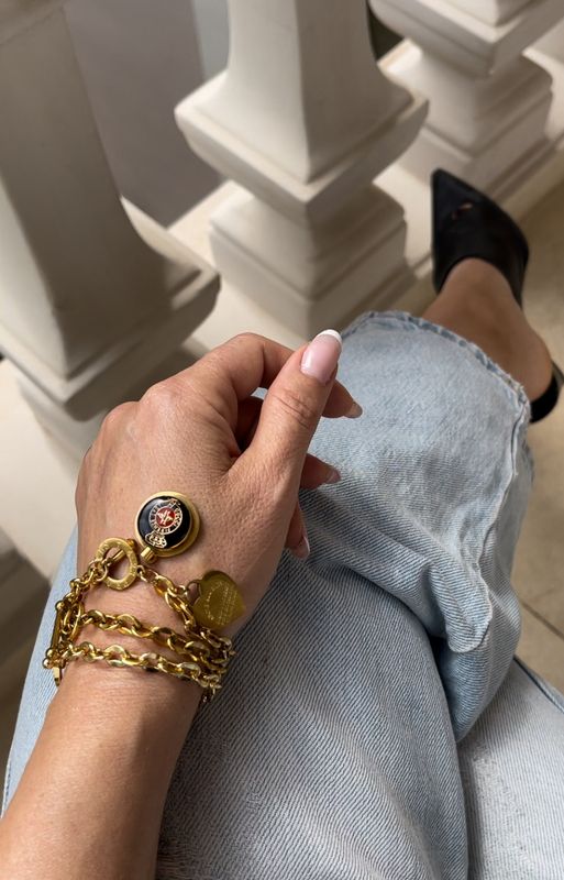 Delicate black and gold reworked bracelet