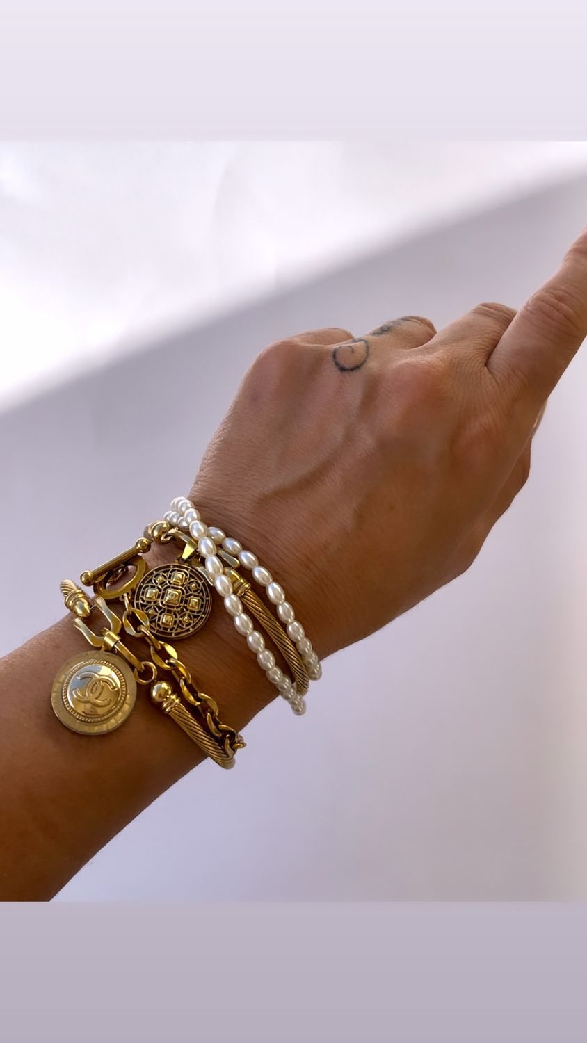 Delicate vintage repurposed gold bracelet
