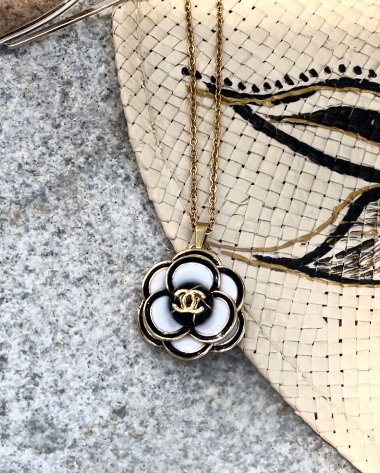 Delicate white Camelia charm