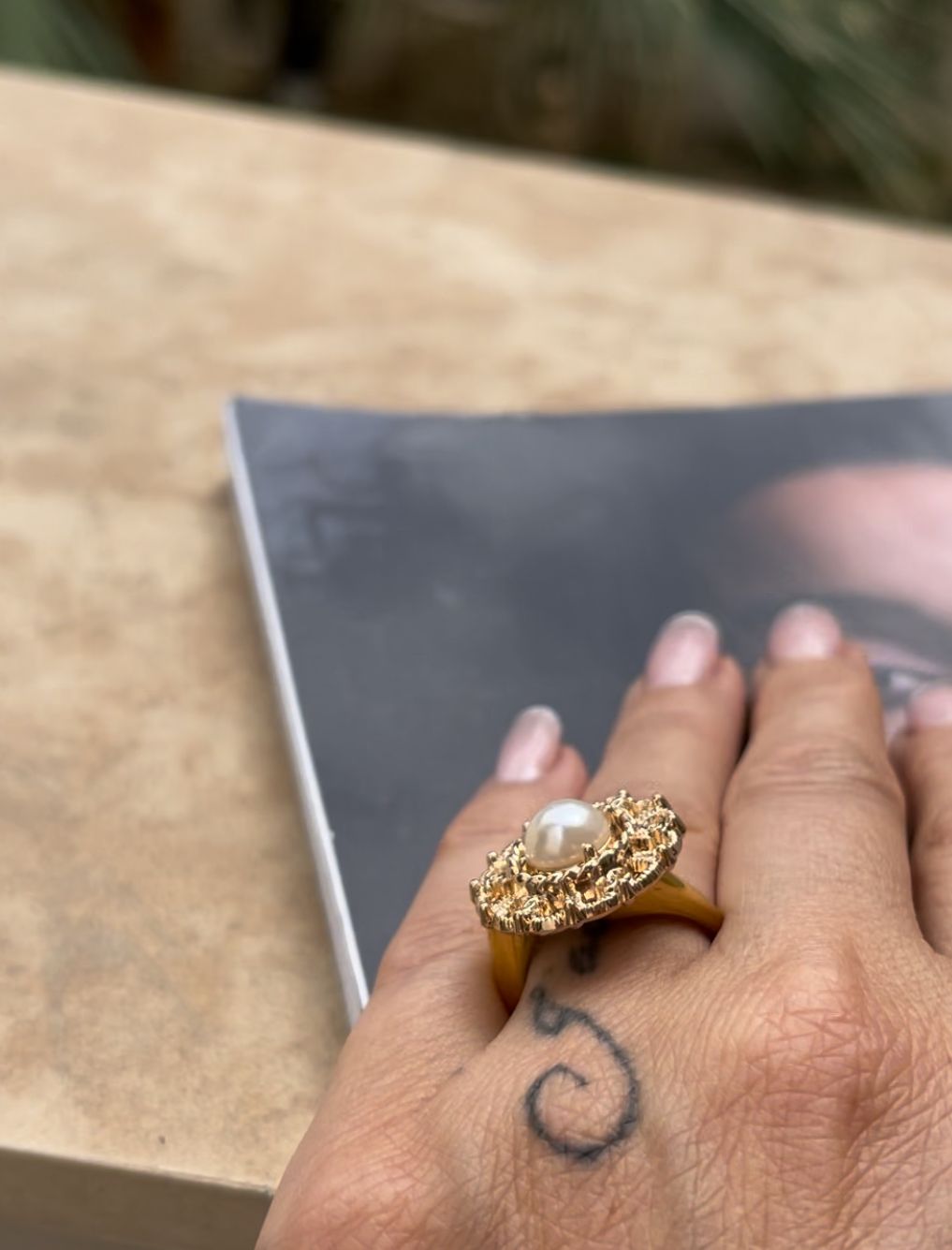Delicate ring with small pearl