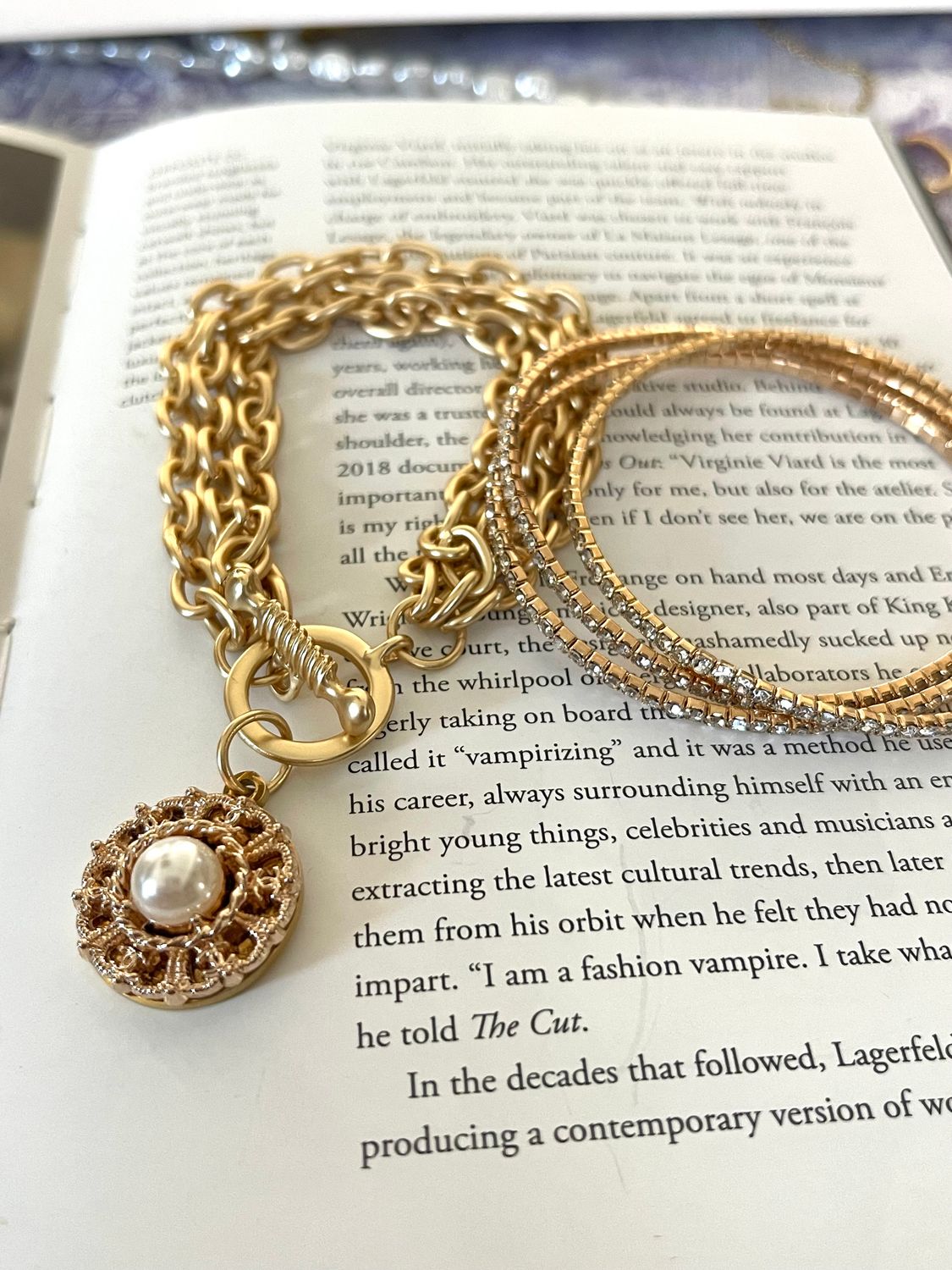 Elegant reworked gold tone bracelet