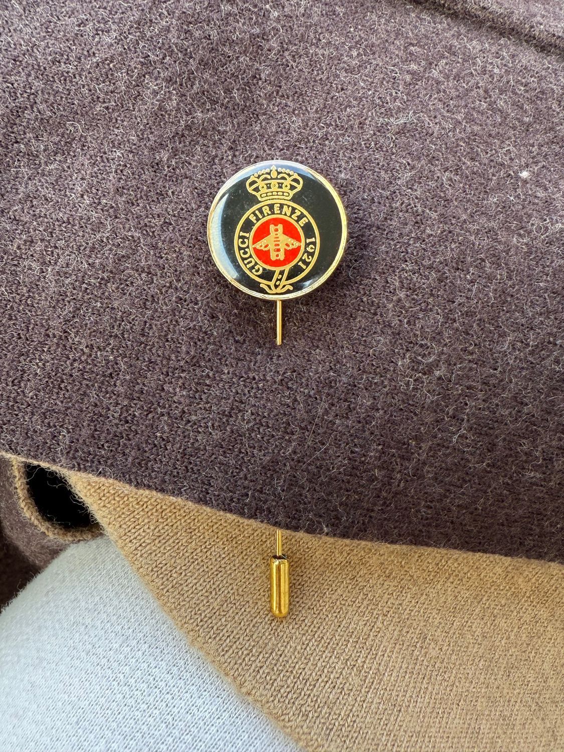 Stylish black with red details brooch