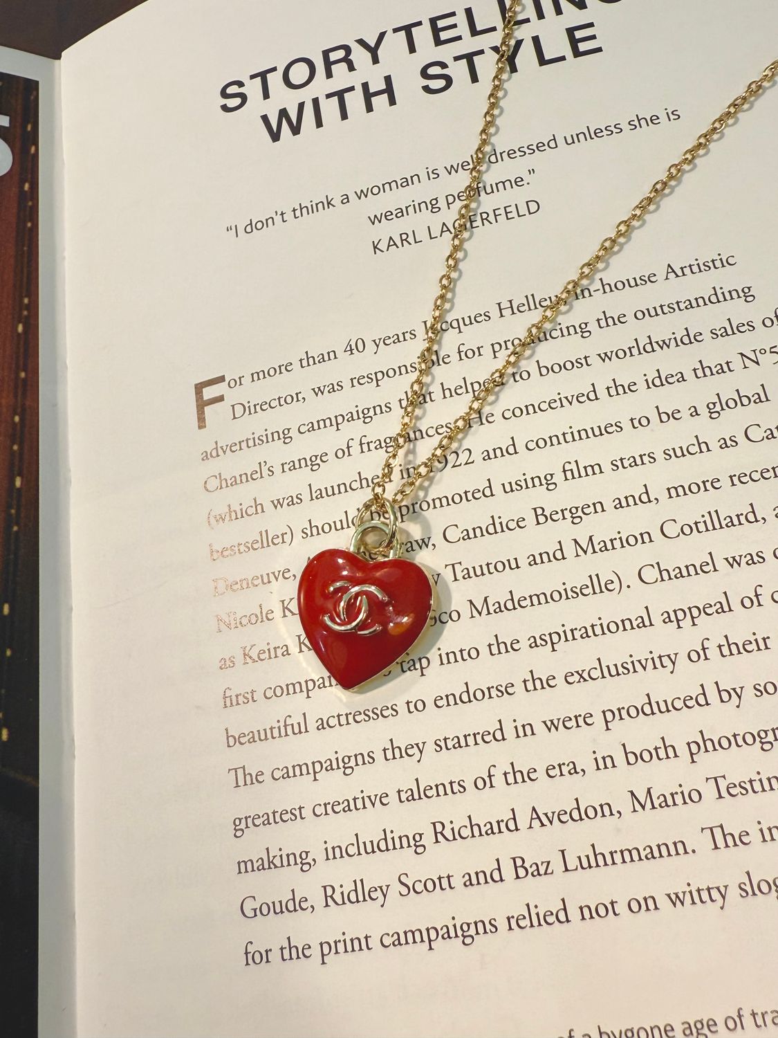 Red heart charm necklace