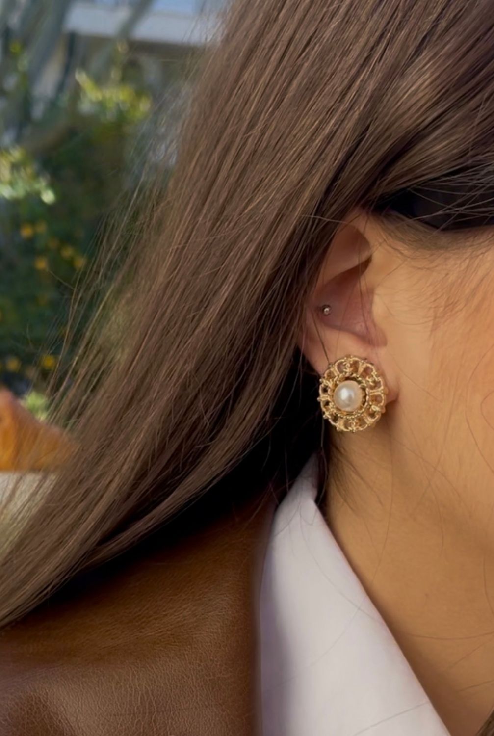 Delicate gold with small pearl reworked earrings