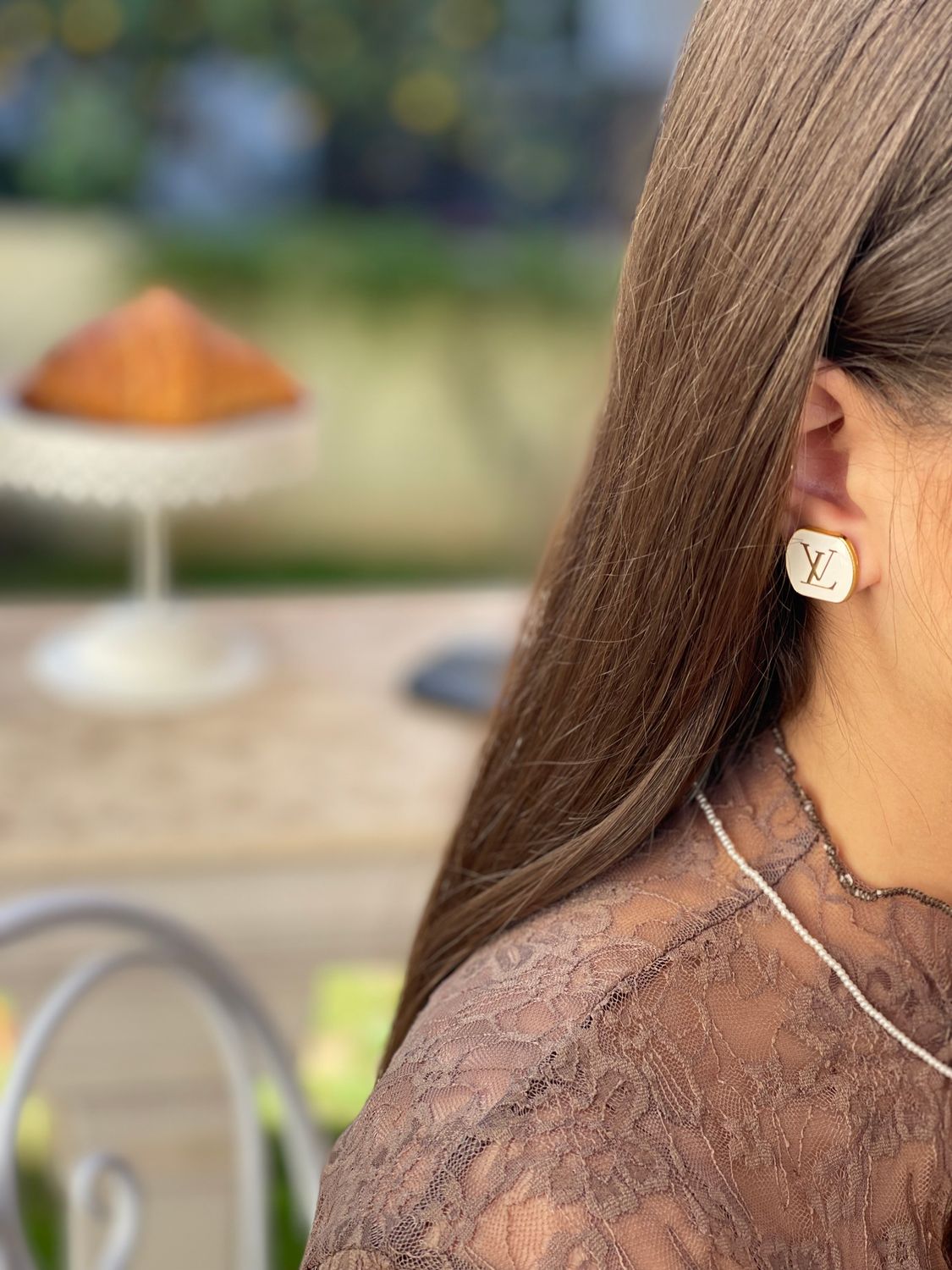 Elegant Square gold tone earrings