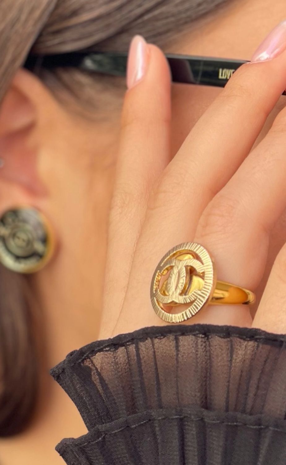 Delicate gold tone ring