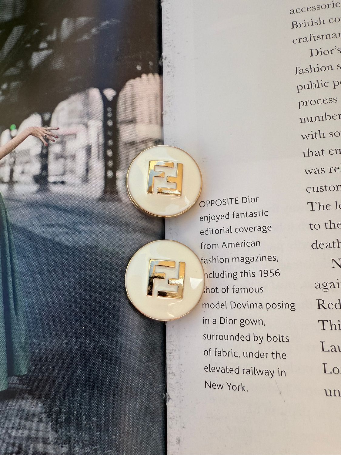 Stylish F white gold tone earrings