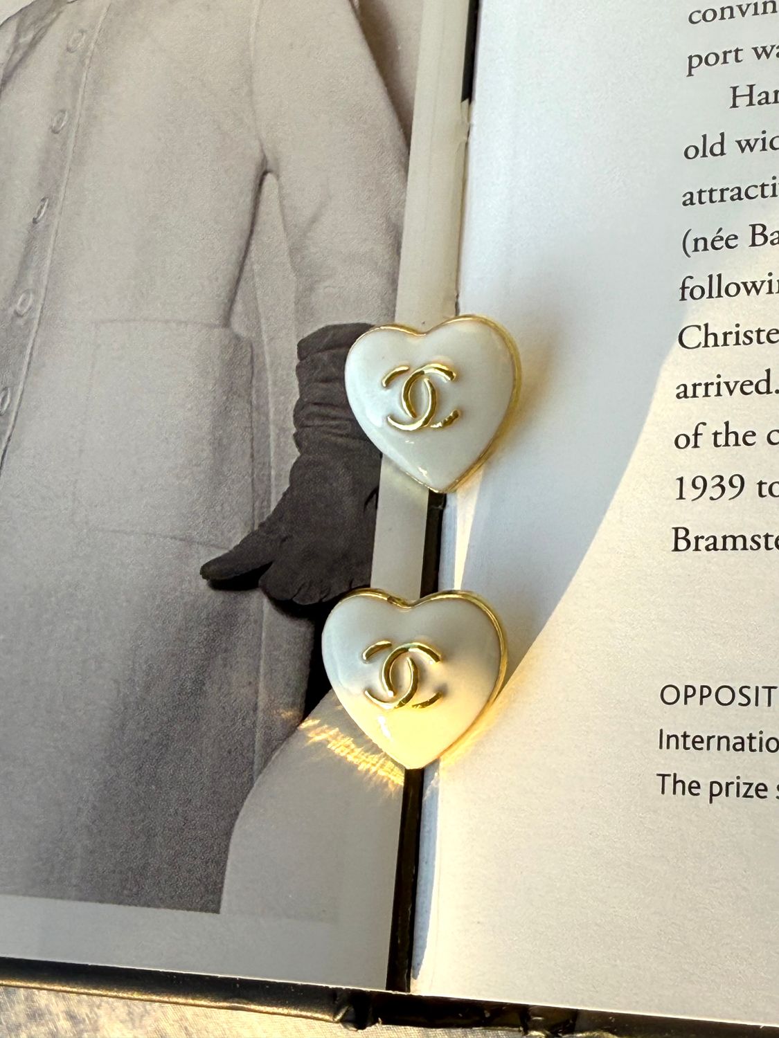Delicate white heart earrings