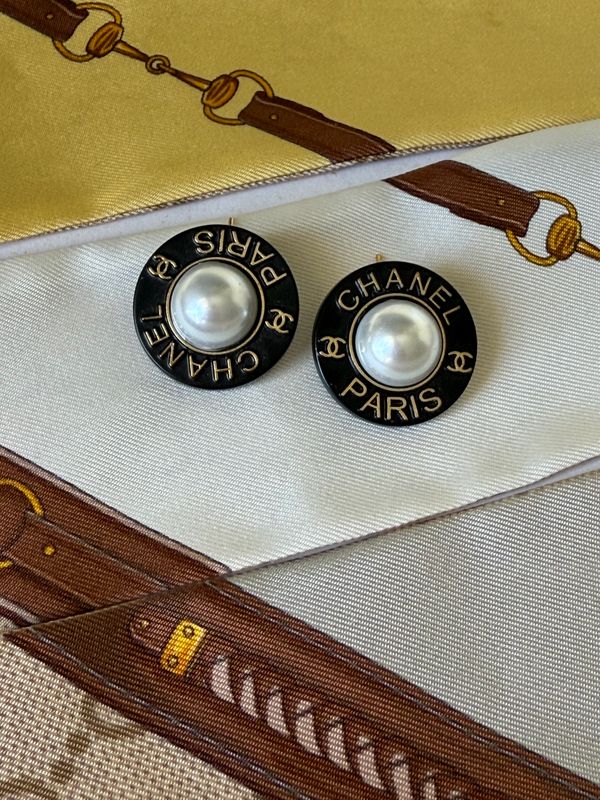 Vintage reworked Black and Gold earrings