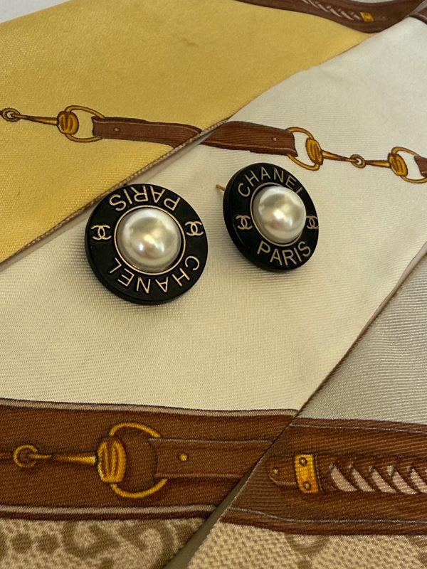 Vintage reworked Black and Gold earrings