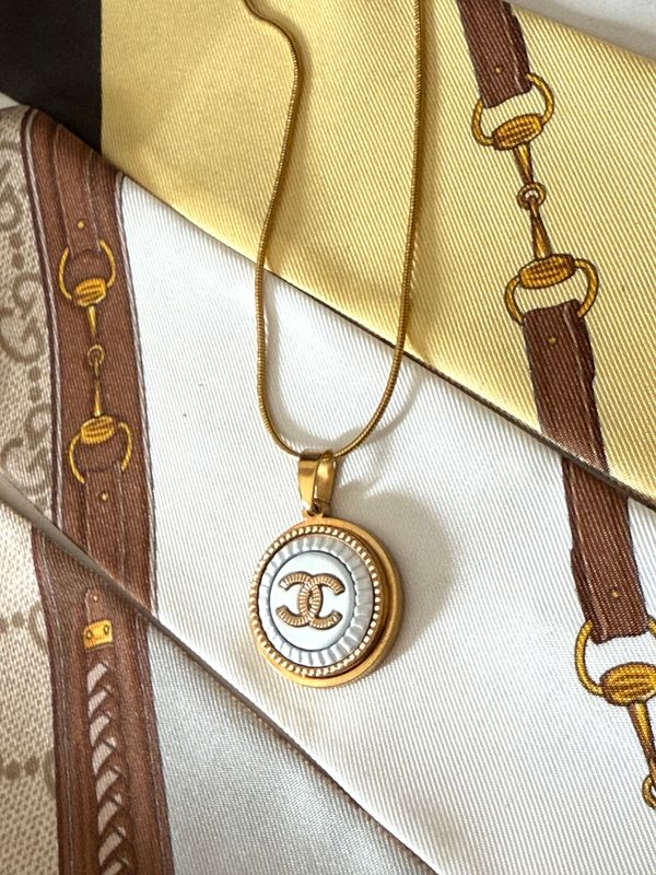 Gold and White Vintage Repurposed Necklace