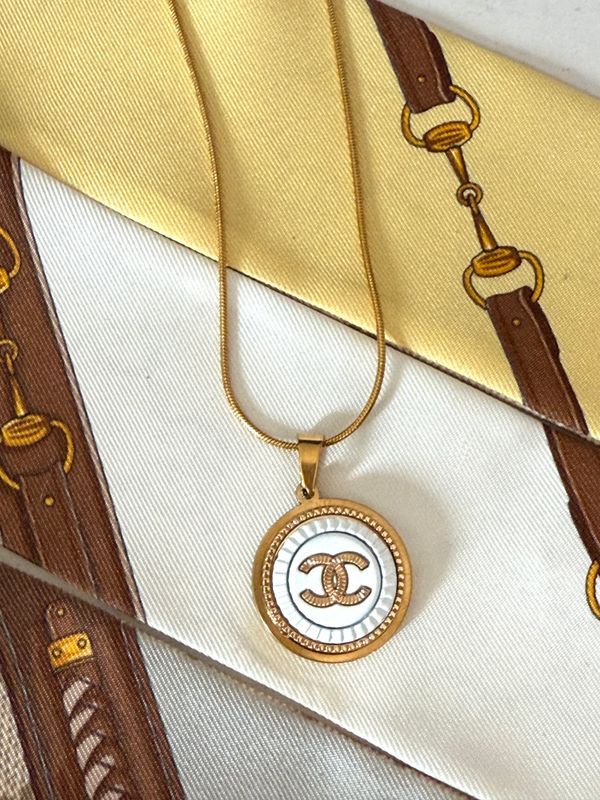 Gold and White Vintage Repurposed Necklace