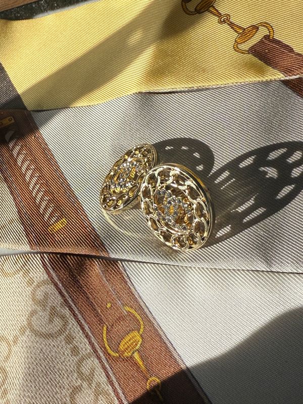 Golden Weave Radiance Stud Earrings