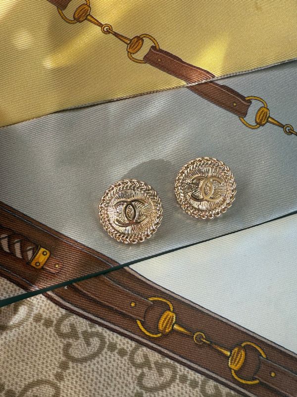 Luxury Vintage-Inspired Light Rose Gold Monogram Stud Earrings