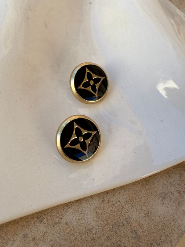 Majestic gold tone with black details earrings