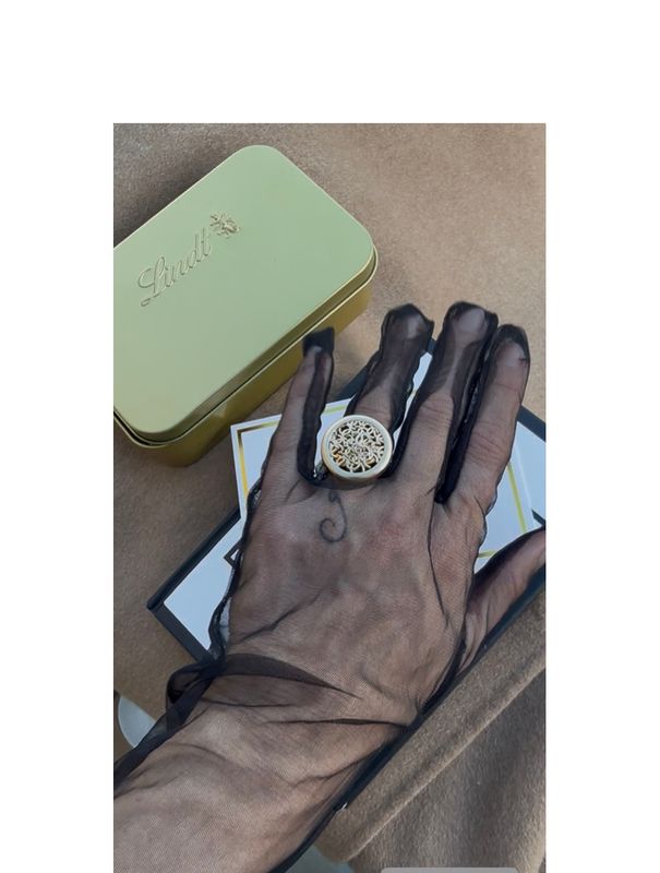 Delicate gold tone ring