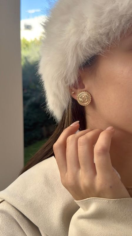 Luxury Vintage-Inspired Light Rose Gold Monogram Stud Earrings