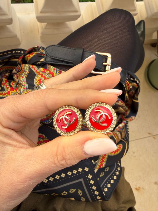 Vintage Red reworked earrings