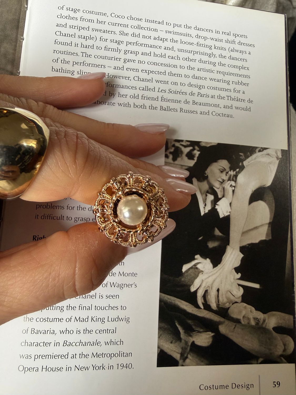 Button-Inspired Gold Tone Ring