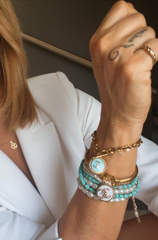 Light Blue delicate chain bracelet