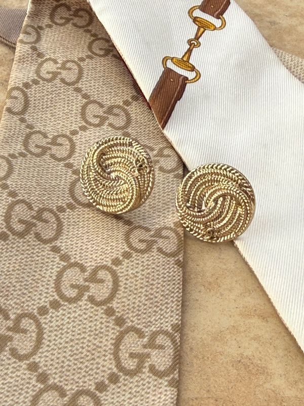 Classic Swirl Stud Earrings in Gold Tone