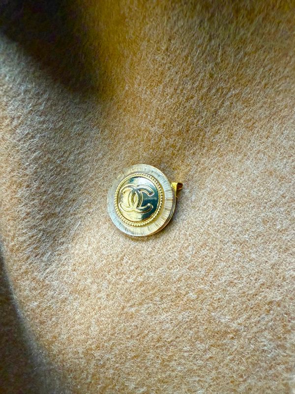 Signature Gold tone Initial brooch