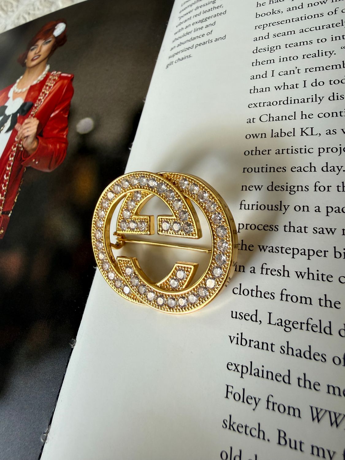 Statement monogram medium brooch