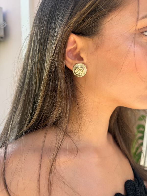 Gold tone Paris Statement Earrings