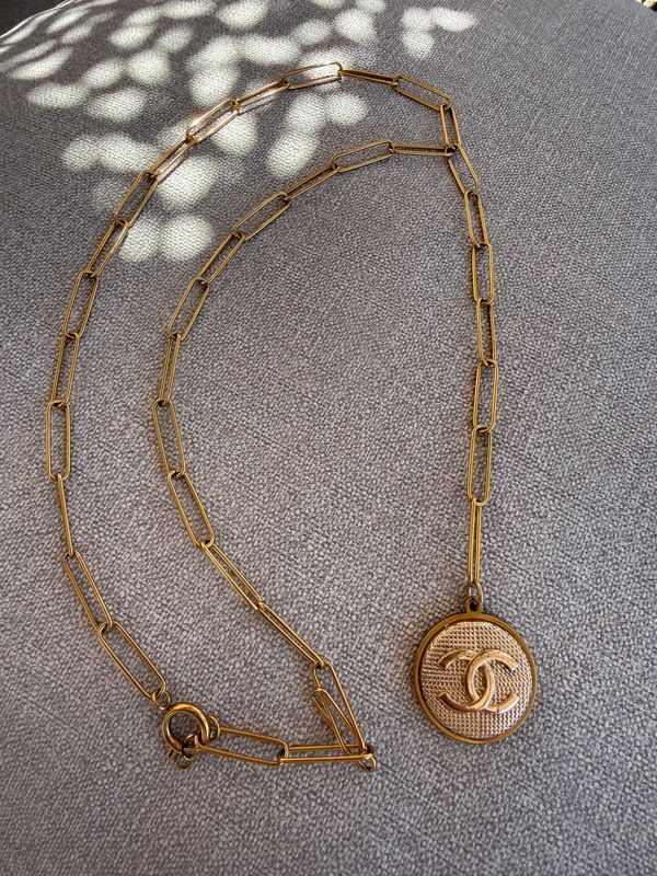 Vintage Large  Logo Medallion Necklace