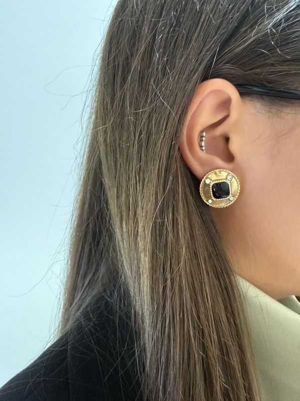 Black Velvet Crystal Studs
