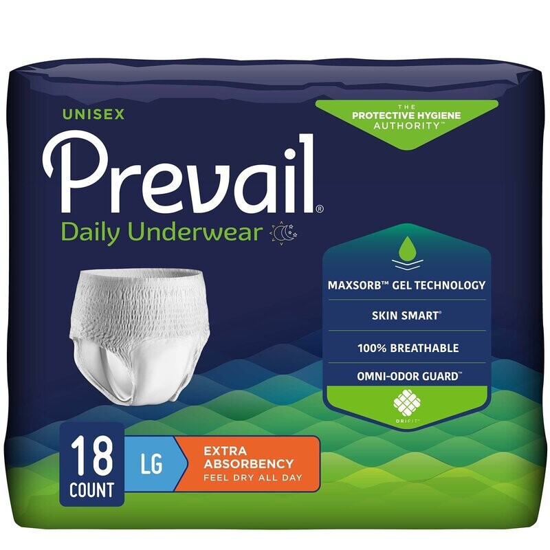 PREVAIL INCONTINENCE BRIEFS 18 PACK