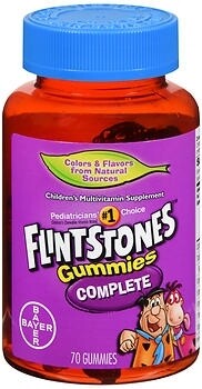 Children&#39;s Multivitamin Supplement Flintstones™ with Iron Vitamin A / Ascorbic Acid / Vitamin D / Vitamin E / Vitamin B6 / Vitamin B12 Folic Acid