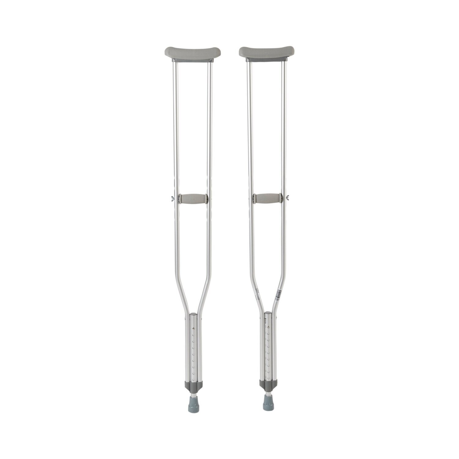 Underarm Crutches McKesson Aluminum Frame Adult 350 lbs. Weight Capacity Push Button / Wing Nut Adjustment